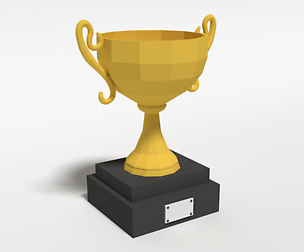 Low Poly Cartoon Trophy