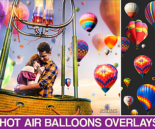 36 Hot air balloon Photo Overlays, aerostat png