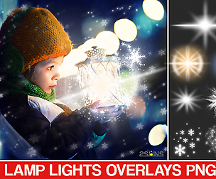 30 Christmas Photo overlays, lamp lights png