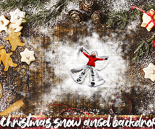 Christmas Digital Backdrop Snow Angel