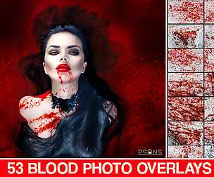53 Photo Overlay, Halloween photoshop blood