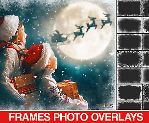 Christmas photoshop overlay, frames winter