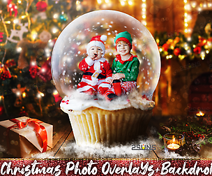 Christmas digital backdrop Snow photo overlay