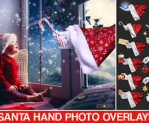 Santa Claus Hand Photo overlay Photoshop