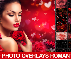 Heart Bokeh, Valentines Romantic overlays
