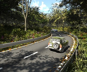 Forest road in Blender