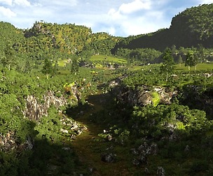 Cracked valley in Blender