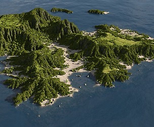Green island in Blender
