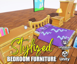Stylized Bedroom Furniture [Unreal/ Unity]