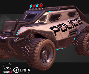 Sci-FI Armored Police Car PBR