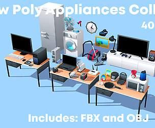 Low Poly Appliances 3D Models Collection