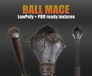 BallMace LPoly model + PBR textures ( 4 K )