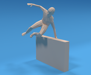 Low Poly Kid Jumping a Wall