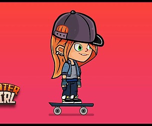 Skater Girl 2D Spine Game Character Sprites
