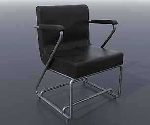 VINTAGE 40s LEATHER CHAIR