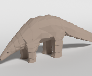 Low Poly Cartoon Pangolin