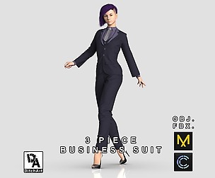 3 Piece Business Suit - Marvelous Designer & Clo3D