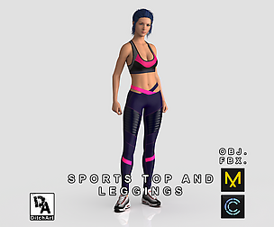 Sports Top and Leggings - MD & Clo3D