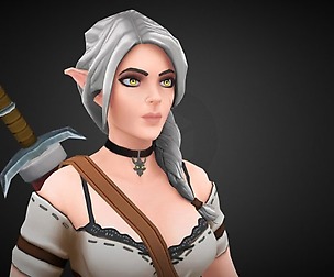 ELF WITCHER Rigged - Valenrhien HANDPAINTED