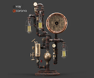 Steam Gauge Lamp by machineagelamps