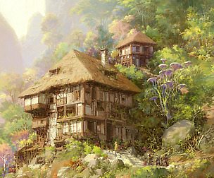 Forest_village - Photoshop+Painter (Real Time)