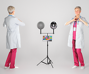 Smiling adult female doctor posing 130