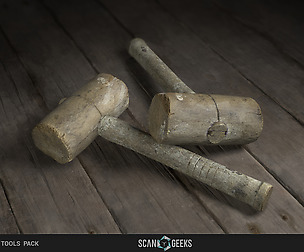 Wooden Hammer - Photogrammetry Asset 3D PhotoScan