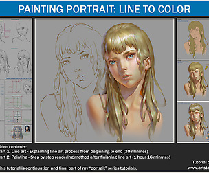 Painting portrait - Line to color