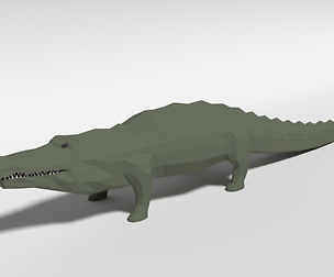 Low Poly Cartoon Crocodile