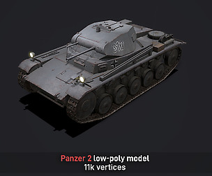 Panzer 2 low-poly