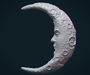 Crescent with face