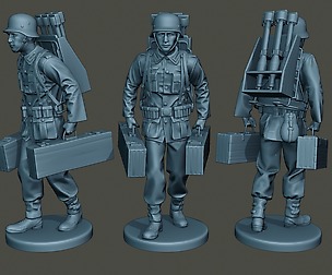 German soldier ww2 carrying rockets G4
