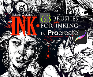 INK. 63 Brushes for realistic Inking in Procreate
