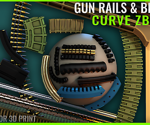 Gun Rails & Bits Curve Pt1 - Zbrush