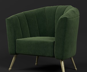 Green Velvet Armchair grande
