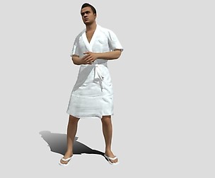 man in bathrobe