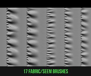 17 fabric/seem brushes