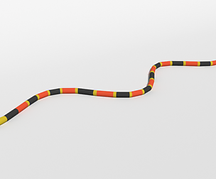 Low Poly Cartoon Coral Snake