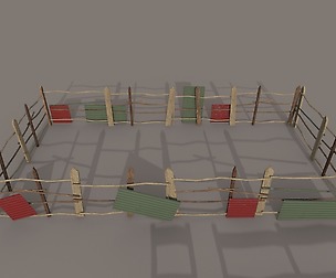 set different Wooden fence