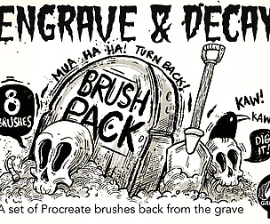 Procreate Engrave and Decay Brush Kit