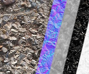 Broken concrete.
