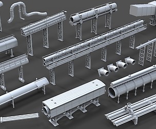 Industrial Pipes - 15 pieces