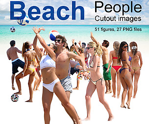 Beach Resort People Cutout Images Texture