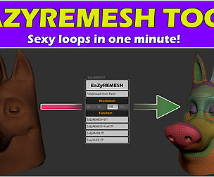 EaZyremesh Tool! A retopology plugin for Zbrush.