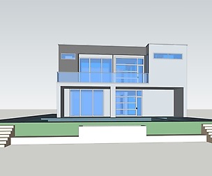 Modern Villa Architecture Swimming Pool Courtyard
