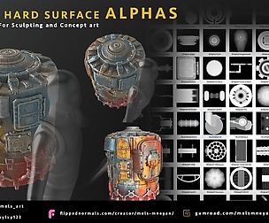 150+ Hard Surface/ Prop Alphas
