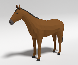 Low Poly Cartoon Horse
