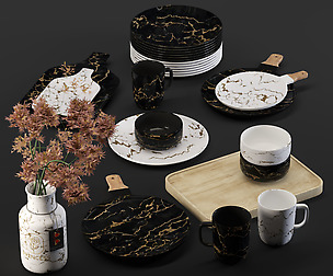 Decorative luxury dish set