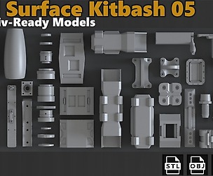 Hard Surface Sci-Fi Industrial KitBash Library 05