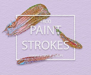 Acrylic Brush Strokes and Digital Brush Strokes